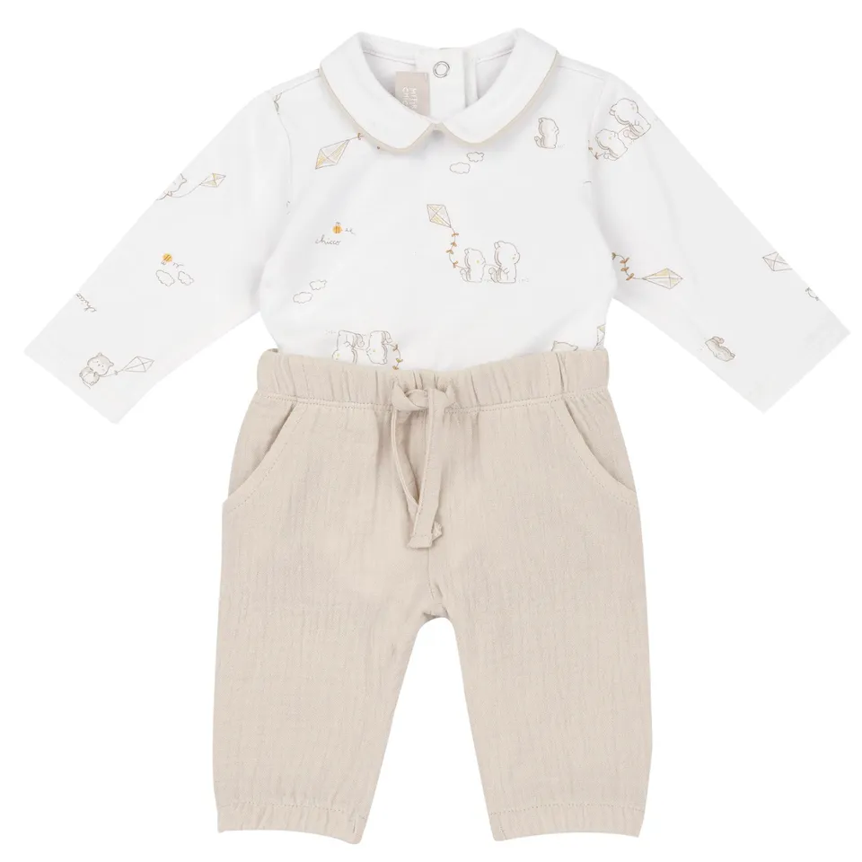 chicco-set-body-und-hose-m-dchen-3-monate-kleidung image 1