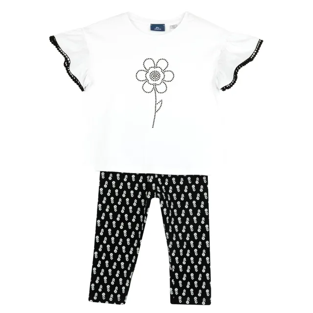 chicco-set-m-dchen-t-shirt-leggings-4-jahre-grau-bedruckt image 1