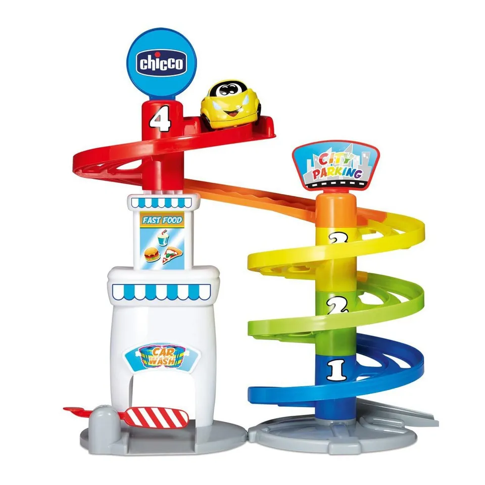 chicco-turbo-ball-parkhaus-kugelbahn-mit-auto-ab-1-jahr image 1