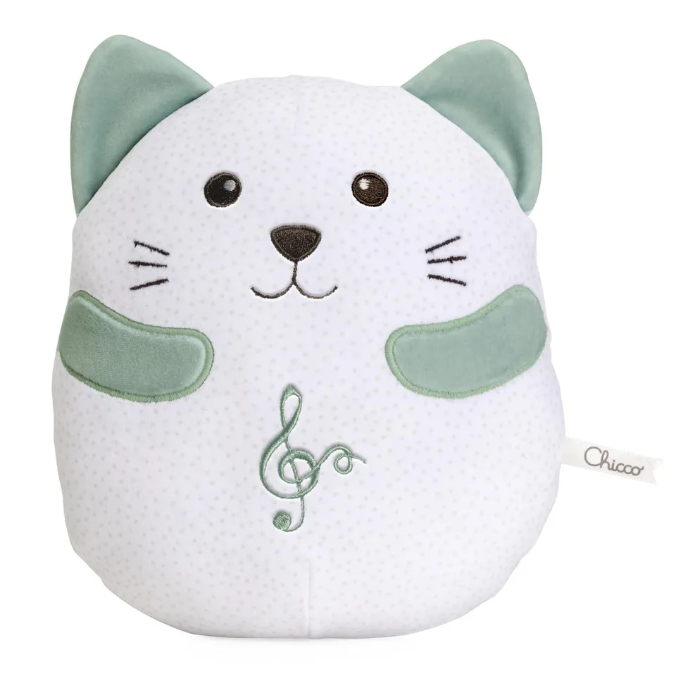 chicco-schnurrende-katze-gr-n-pl-schtier-ab-0-monate image 1