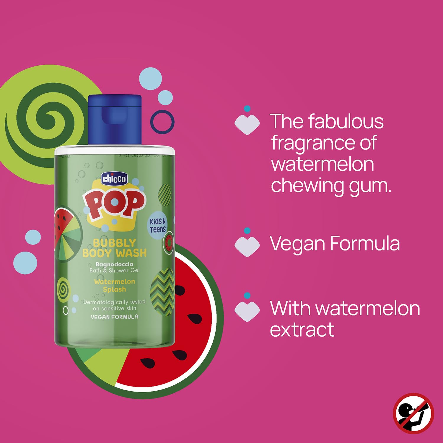 chicco-pop-bubbly-duschbad-wassermelone-300-ml-vegan image 4