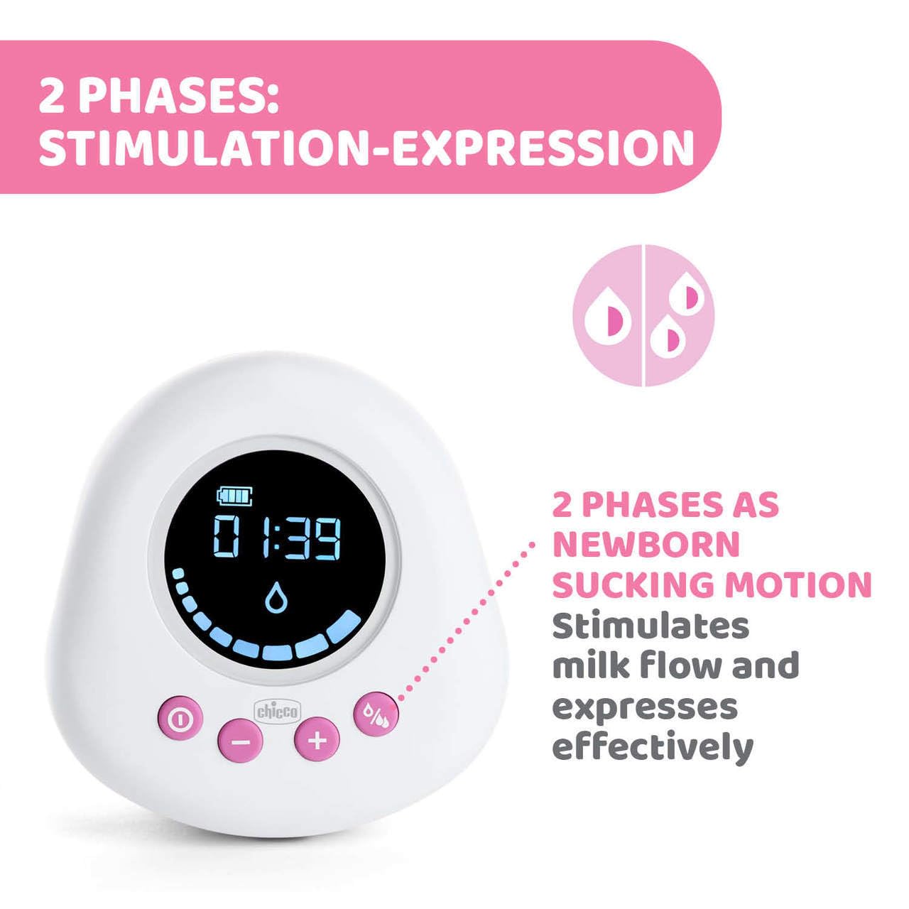 chicco-elektrische-milchpumpe-wei-150-ml-10-stufen-lcd image 2
