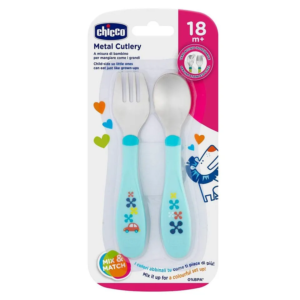 chicco-edelstahl-besteck-set-blau-gabel-l-ffel-ab-18m image 1