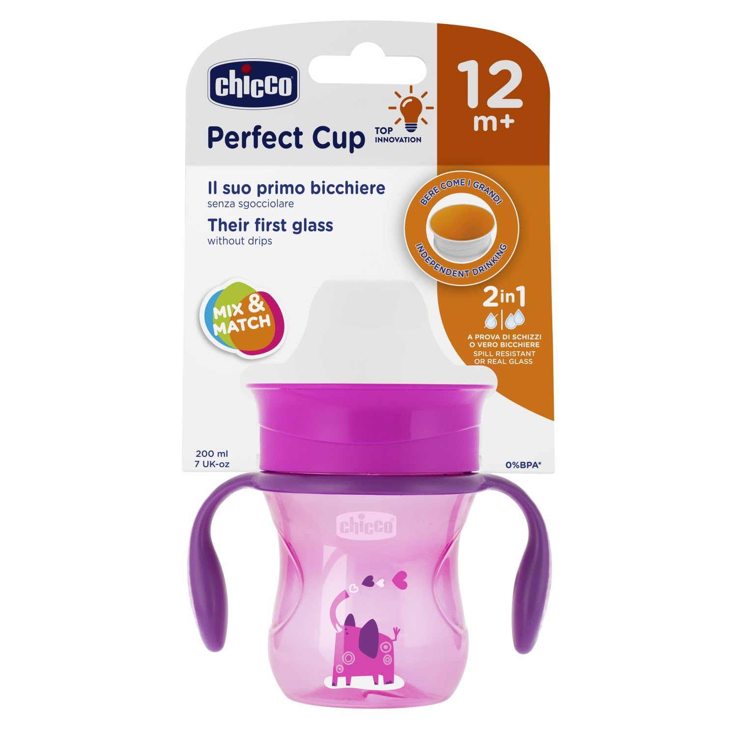 chicco-perfect-cup-360-200ml-rosa-12m-bpa-frei image 2