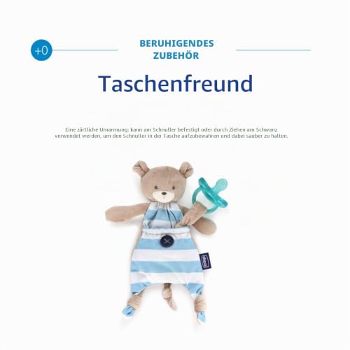 chicco-pocket-friend-schnullerhalter-b-r-blau-kuscheltier image 8