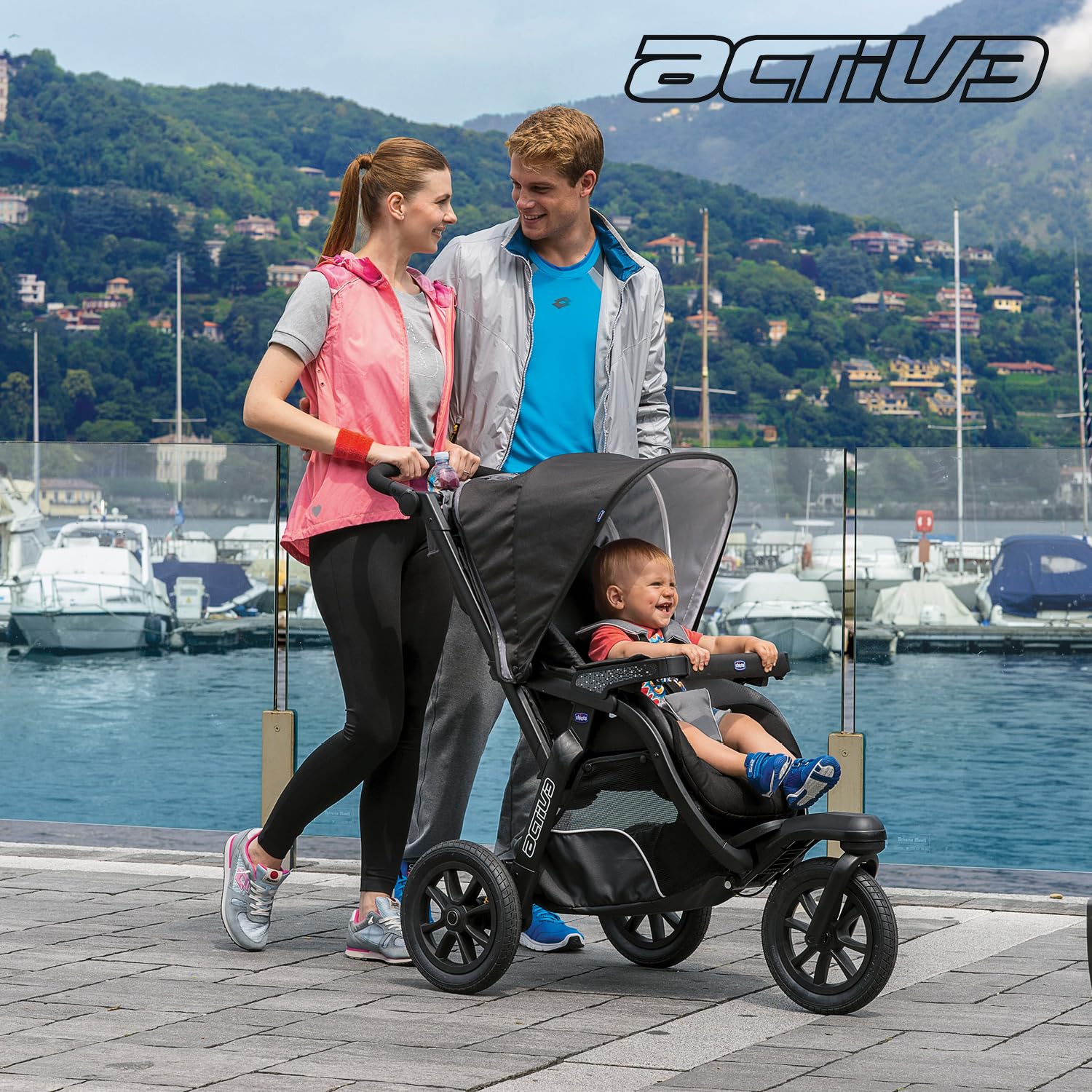 chicco-activ3-kinderwagen-3-rad-dark-beige-mit-uv50-verdeck image 2