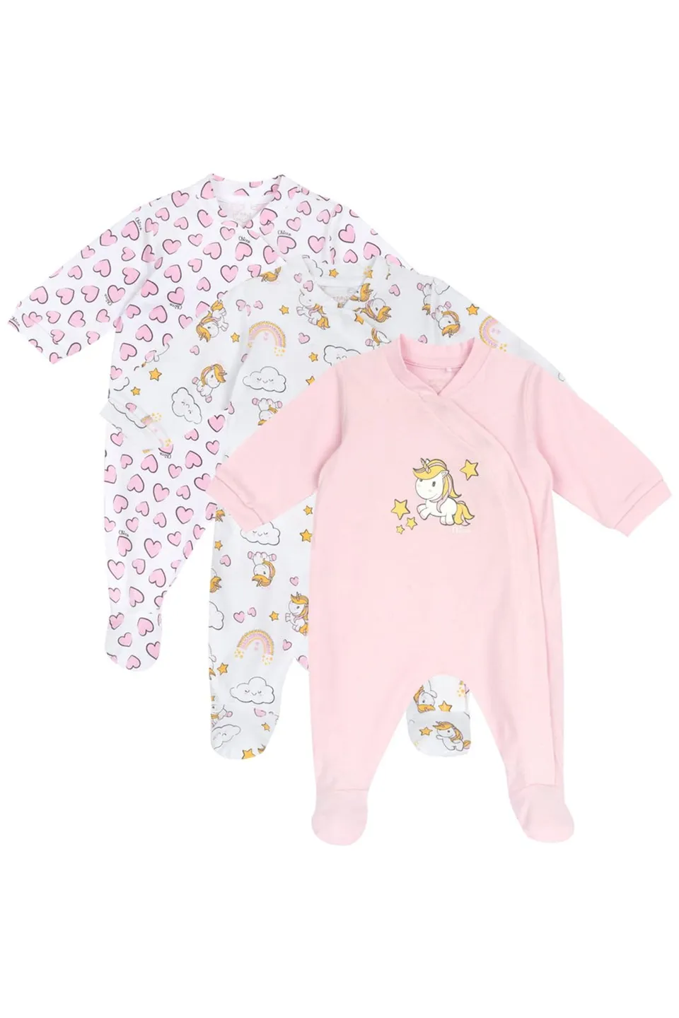 chicco-baby-strampler-m-dchen-3-monate-3er-set-baumwolle image 1