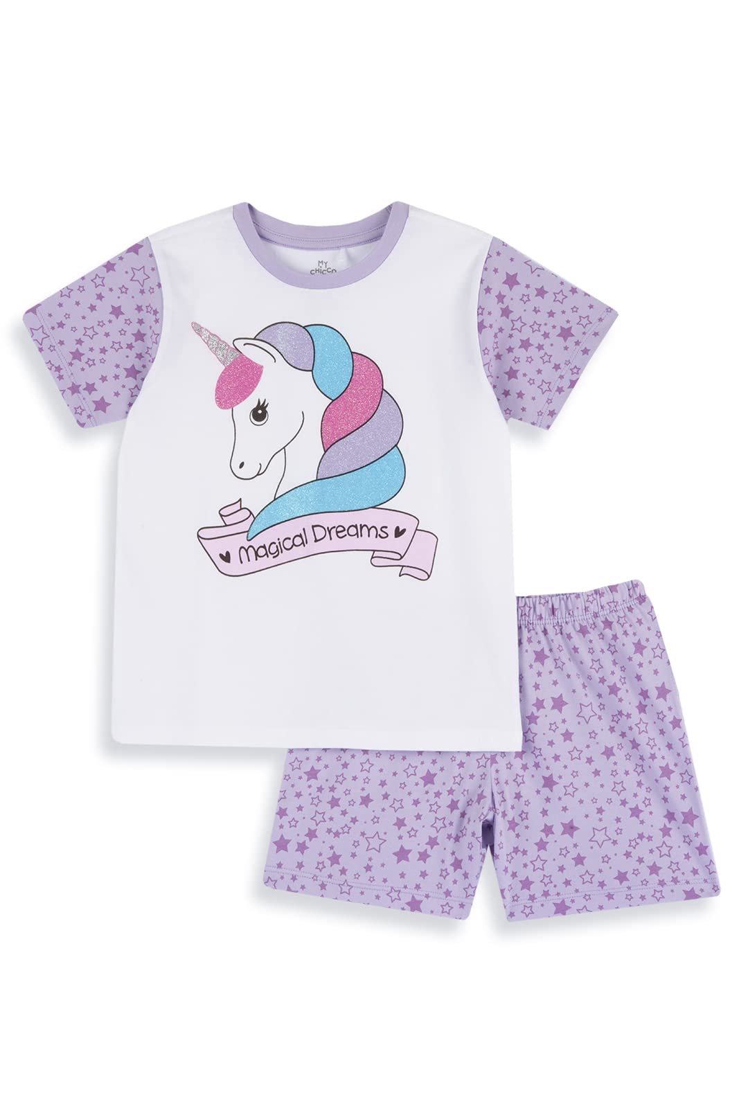 chicco-einhorn-pyjama-kurz-baumwolle-8-jahre-lila image 1