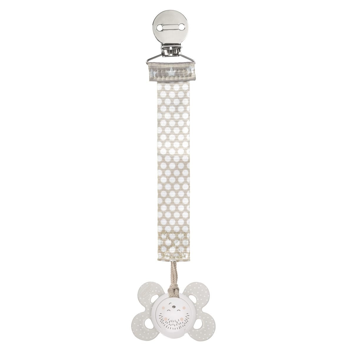 chicco-schnullerband-neutral-schnullerclip-beige-mit-stoffband image 1