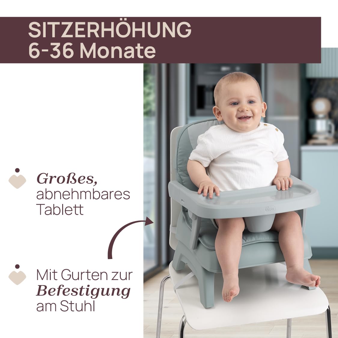 chicco-bento-sitzerh-hung-gr-n-mit-kissen-und-tablett image 3