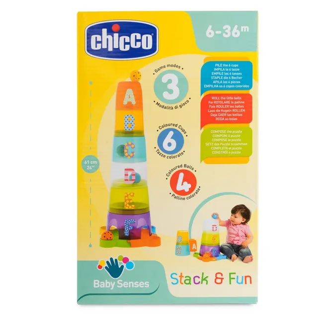 chicco-steckturm-stapelbecher-mehrfarbig-6-becher-kugeln-puzzle image 1