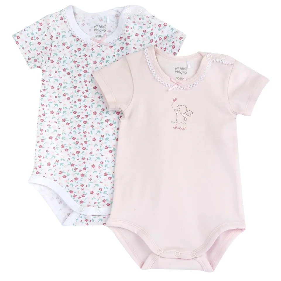 chicco-baby-body-set-kurzarm-baumwolle-9-monate-2-teilig image 1