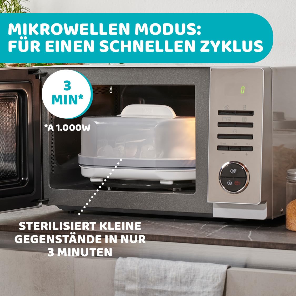 chicco-dampfsterilisator-3-in-1-babyflaschen-mikrowelle-6x330-ml image 6