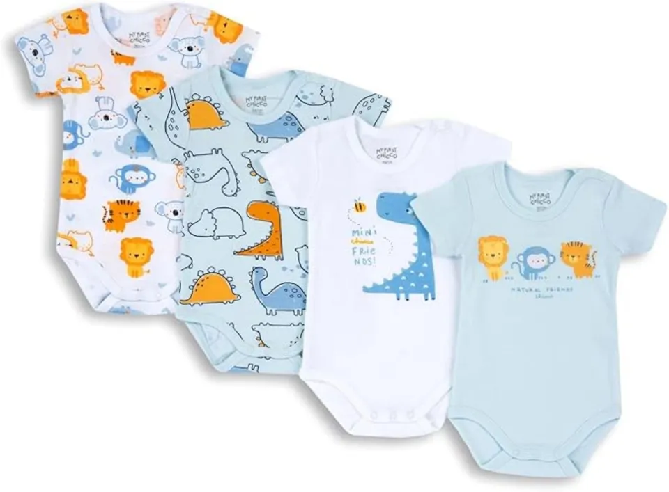 chicco-baby-bodys-4er-set-kurzarm-baumwolle-wei-blau image 1