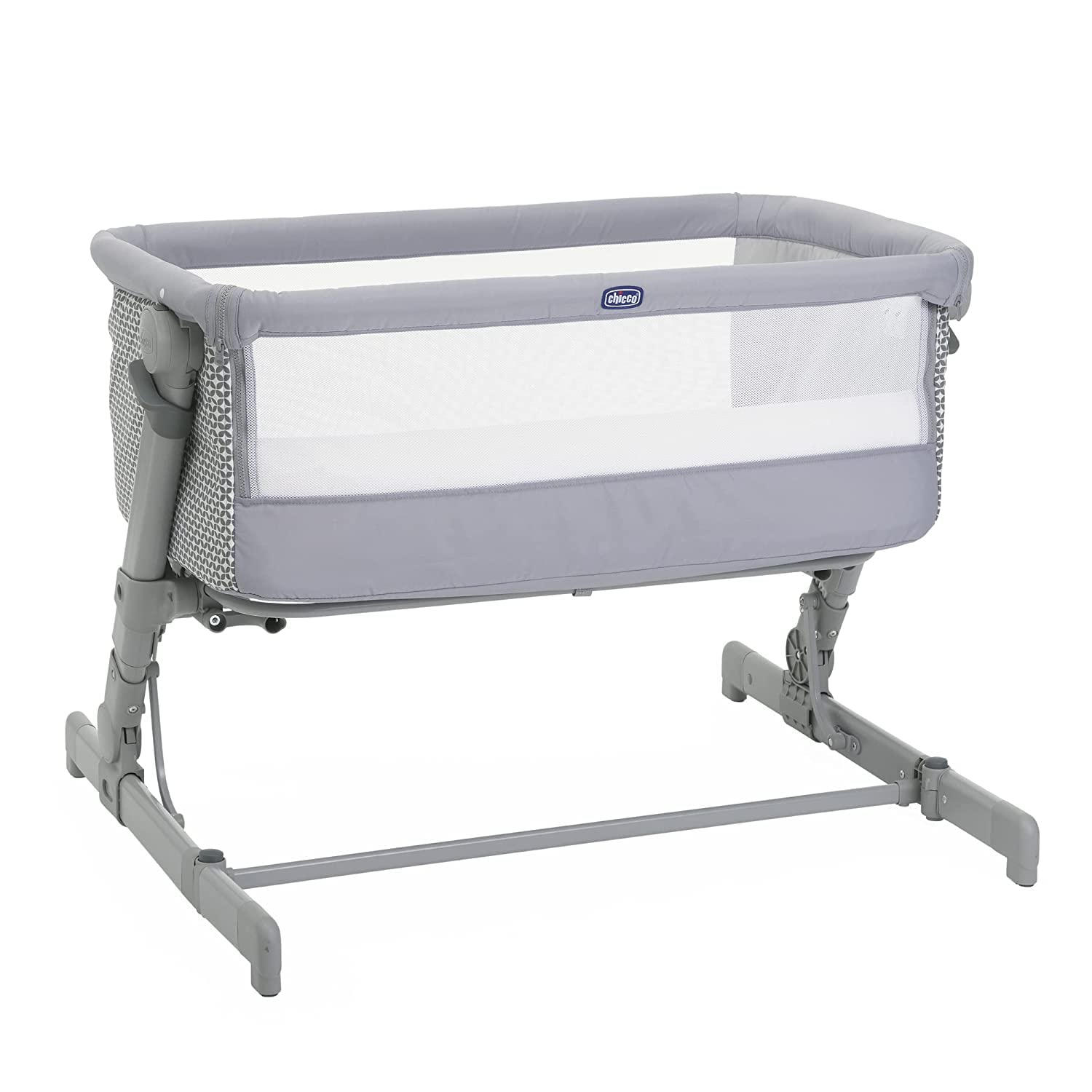 chicco-next2me-go-beistellbett-hellgrau-mit-matratze image 1