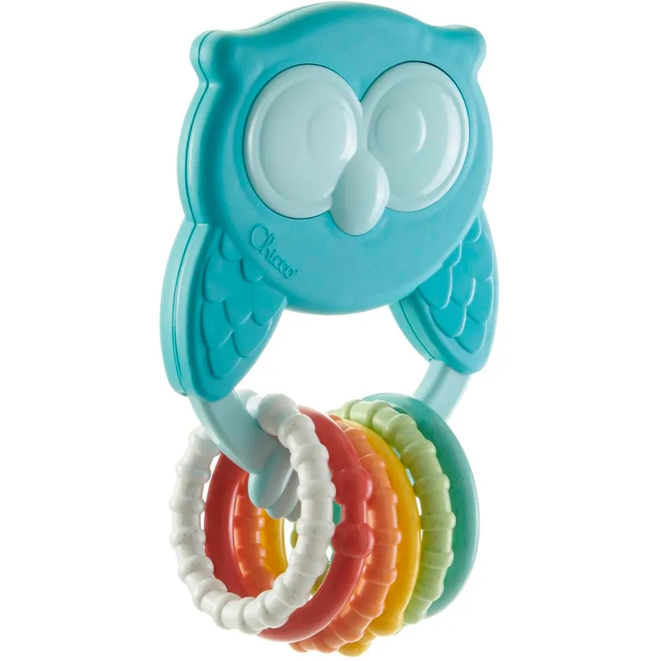 chicco-eco-rassel-owly-eule-blau-3-18-monate image 1