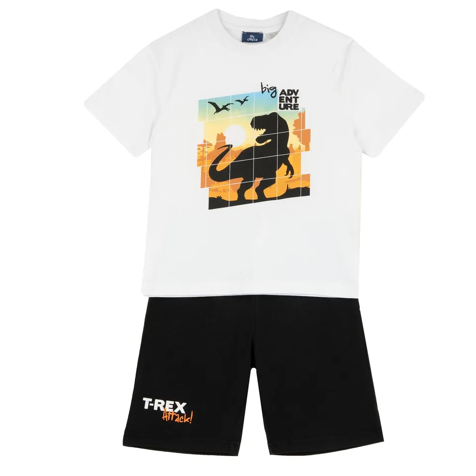 chicco-jungen-set-t-shirt-shorts-5-jahre-wei-schwarz image 1