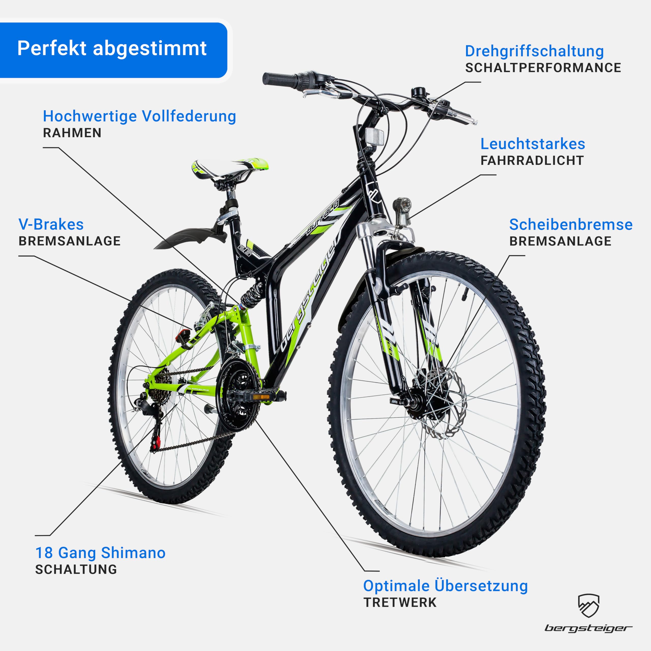 bergsteiger-buffalo-fully-mountainbike-26-zoll-black-green-18-gang image 5