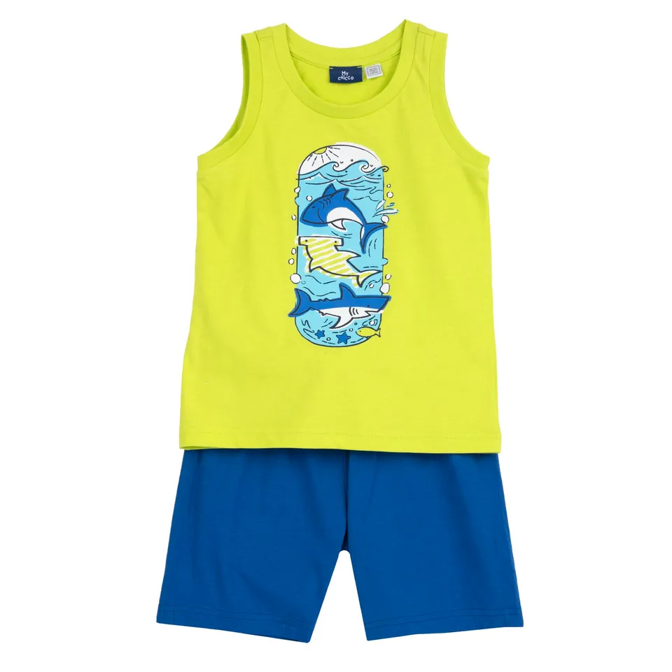 chicco-jungen-set-unterhemd-und-shorts-3-jahre-gelb-blau image 1