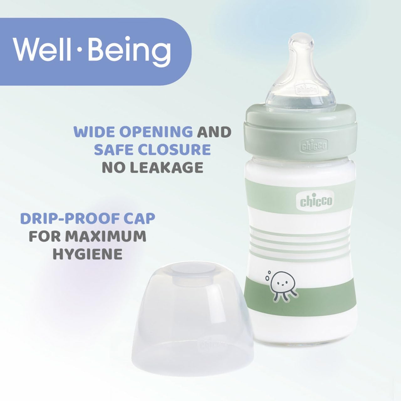 chicco-well-being-glas-babyflasche-150-ml-gr-n-silikon-anti-kolik image 5