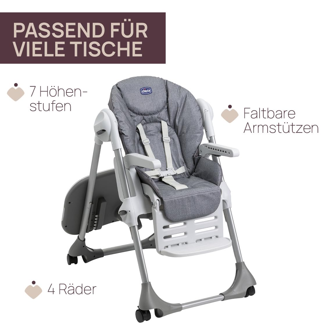 chicco-polly-easy-hochstuhl-grey-melange-verstellbar-bis-15-kg image 4