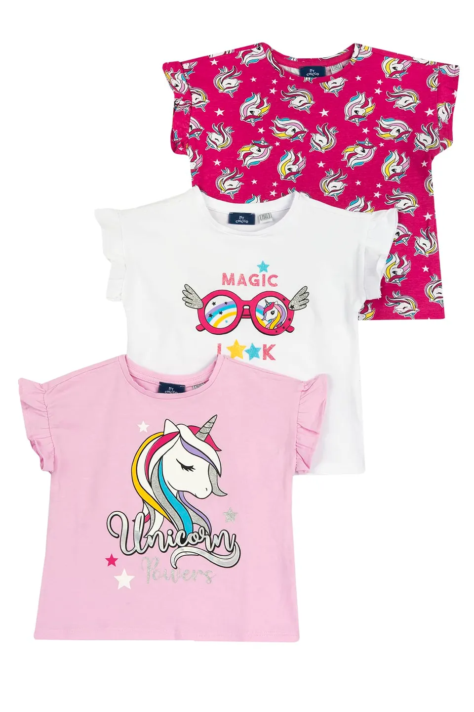 chicco-m-dchen-t-shirt-3er-set-baumwolle-gelb image 1