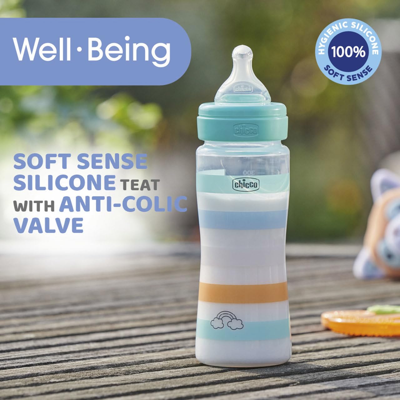 chicco-well-being-babyflasche-330-ml-orange-schneller-fluss image 7