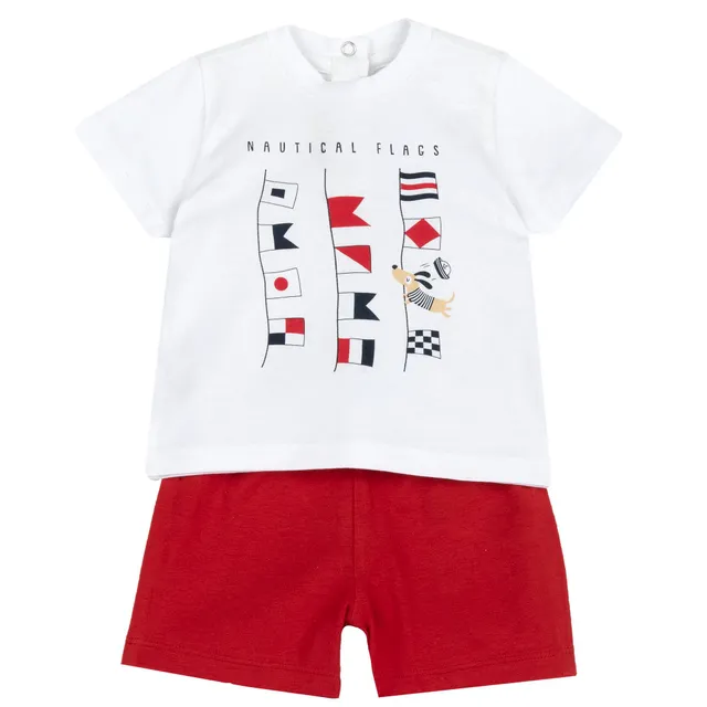 chicco-baby-set-t-shirt-shorts-babykleidung-9-monate-weich image 1