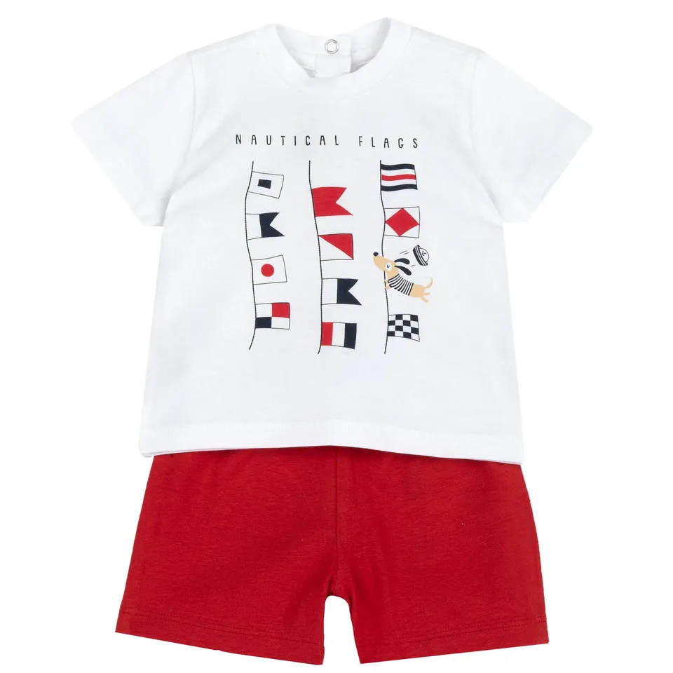 chicco-baby-set-t-shirt-shorts-babykleidung-9-monate-weich image 1
