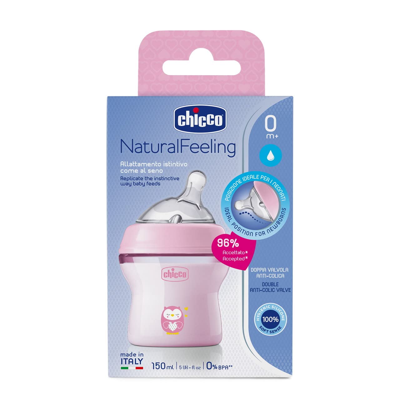 chicco-natural-feeling-babyflasche-150ml-rosa-anti-kolik image 4