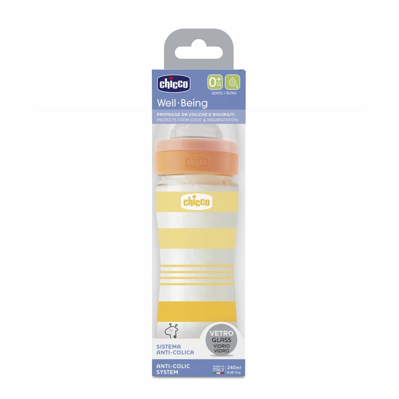 chicco-well-being-babyfl-schchen-glas-240-ml-gelb-0m-silikon image 2