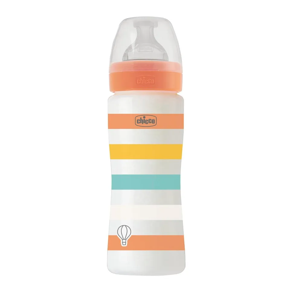 chicco-well-being-babyflasche-330-ml-orange-schneller-fluss image 1