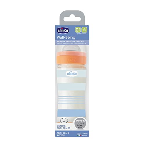 chicco-well-being-glas-babyflasche-240-ml-blau-silikon-anti-kolik image 7