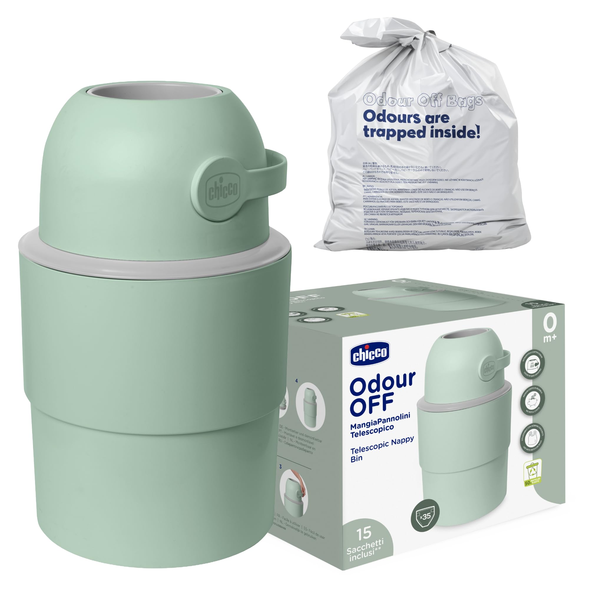chicco-teleskop-windeleimer-l-35-windeln-gr-n-anti-geruch image 1