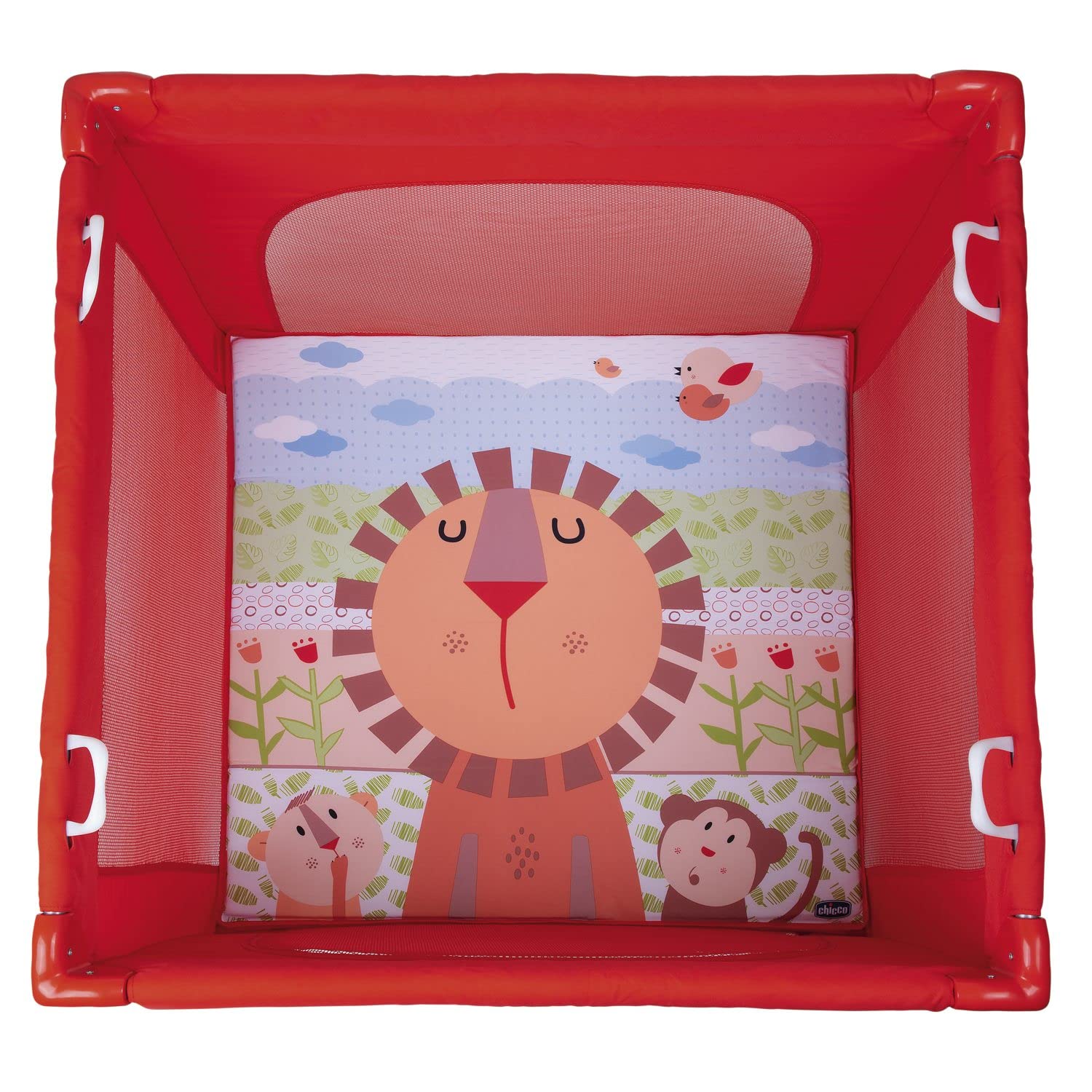 chicco-open-laufstall-rot-faltbar-mit-matte-reisebett image 3