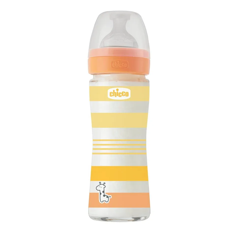 chicco-well-being-babyfl-schchen-glas-240-ml-gelb-0m-silikon image 1