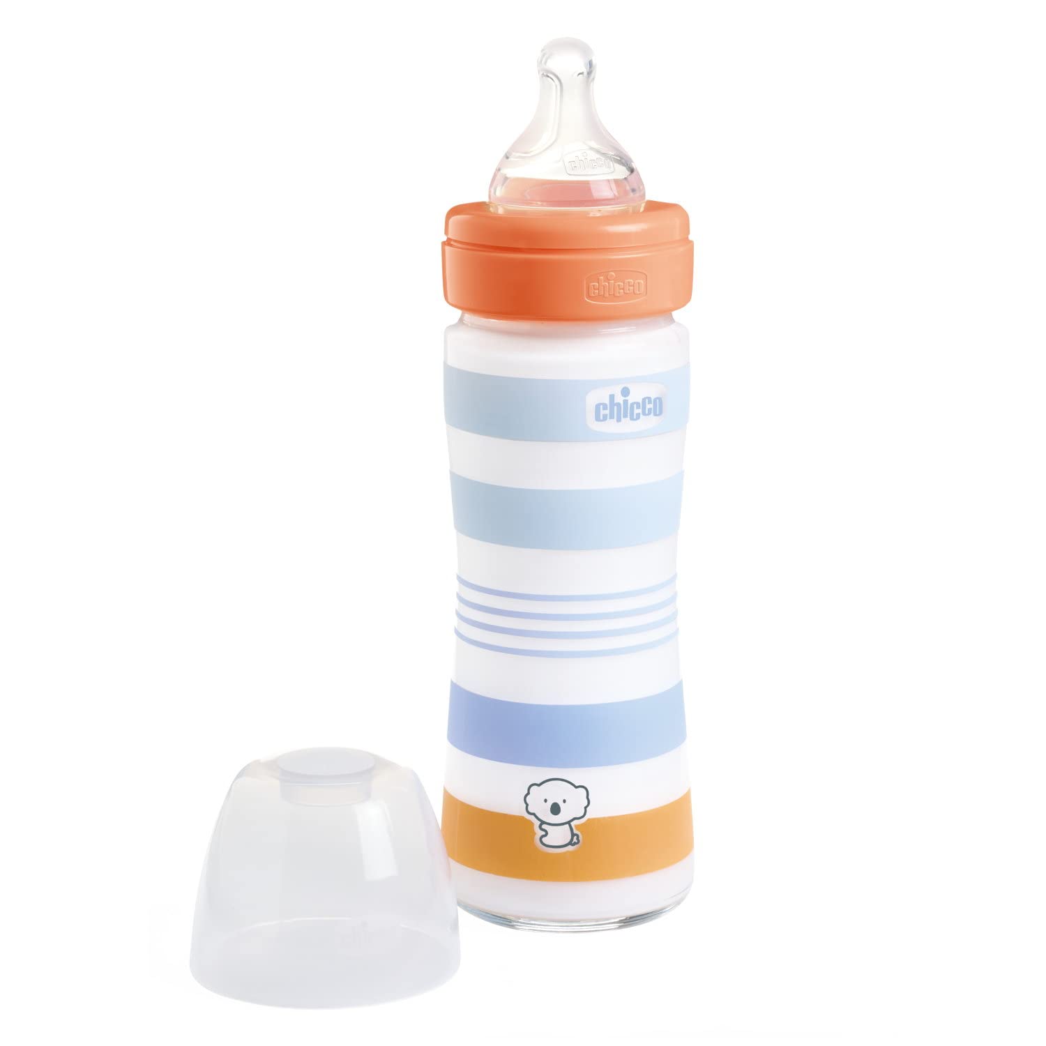 chicco-well-being-glas-babyflasche-240-ml-blau-silikon-anti-kolik image 2