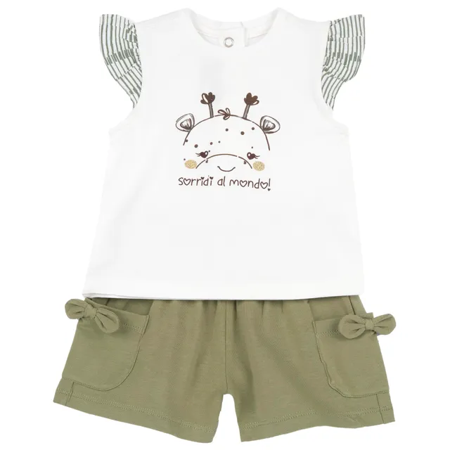 chicco-m-dchen-set-t-shirt-shorts-12-monate-sommer-set image 1