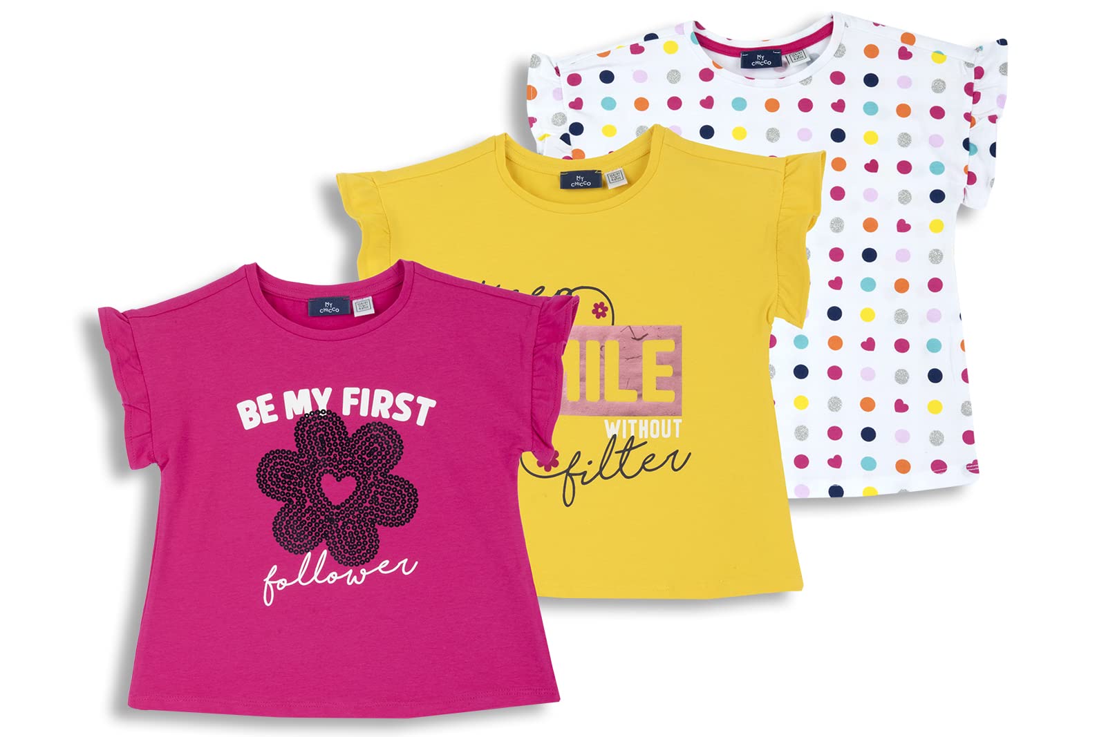 chicco-m-dchen-t-shirt-3er-set-baumwolle-gelb image 4