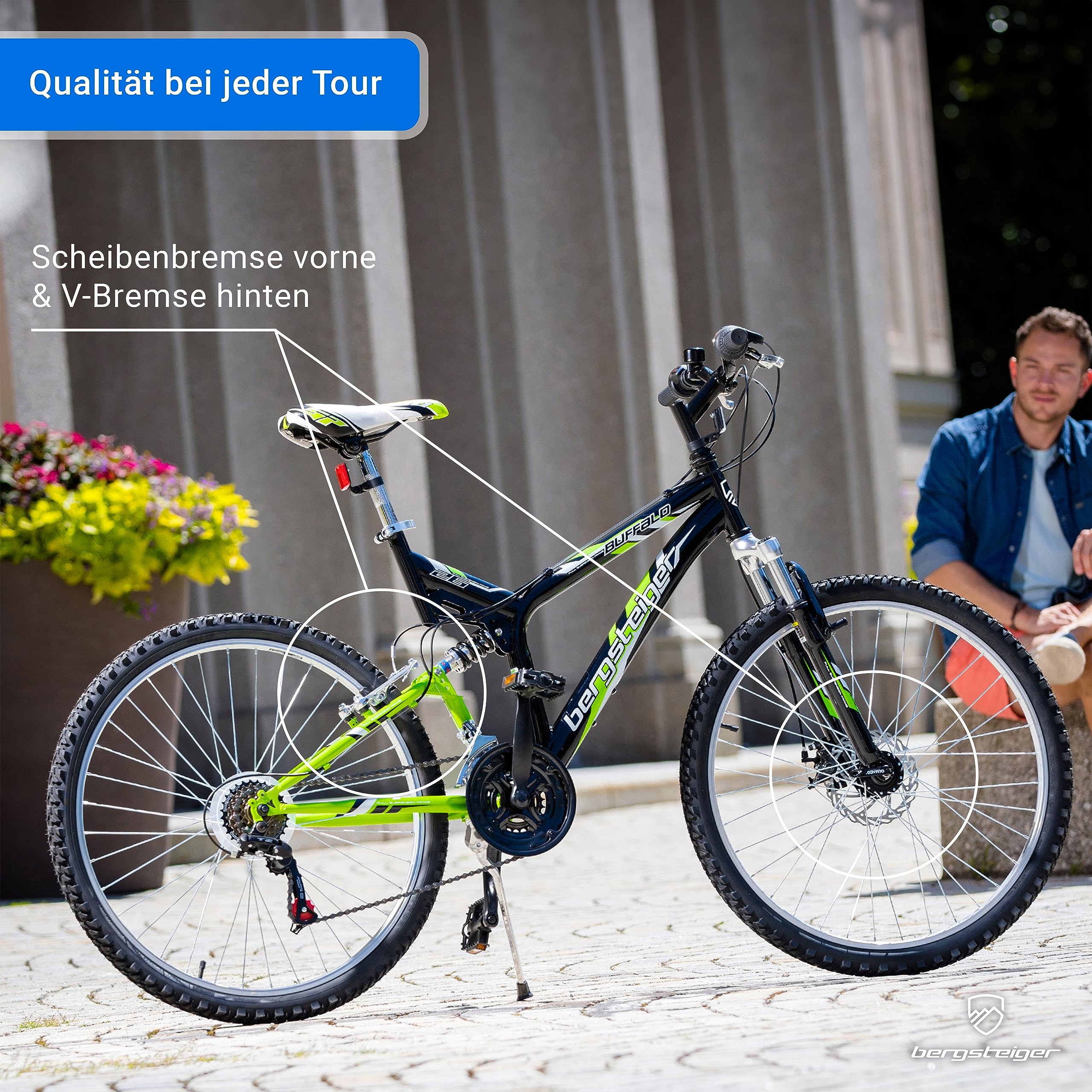 bergsteiger-buffalo-fully-mountainbike-26-zoll-black-green-18-gang image 4