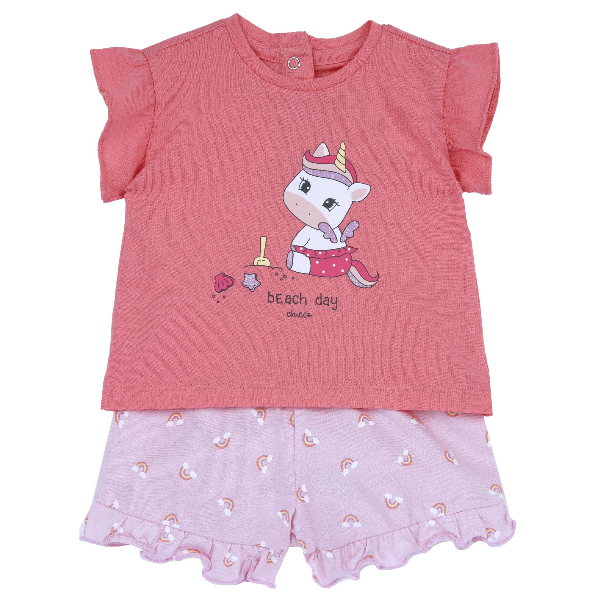 chicco-baby-m-dchen-set-t-shirt-shorts-9-monate-sommerset image 1