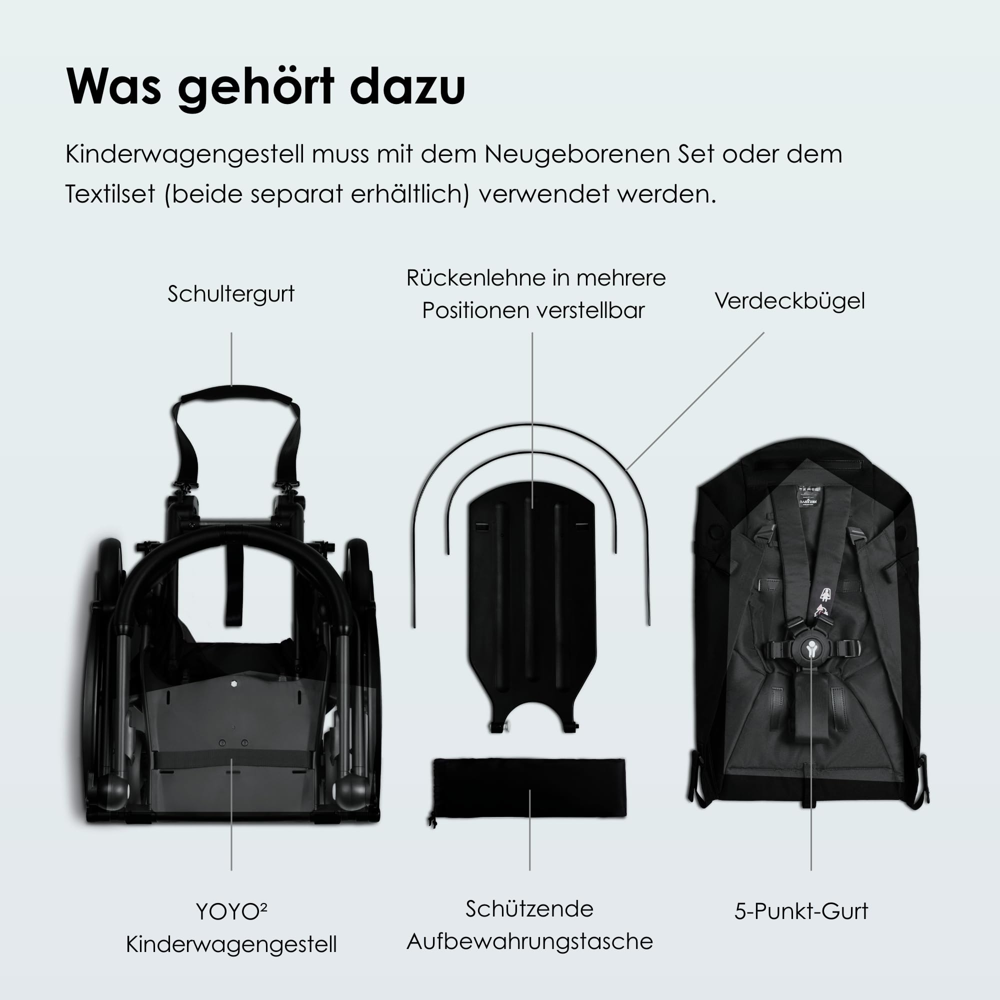 babyzen-yoyo2-kinderwagengestell-black-5-punkt-gurt-22-kg image 2