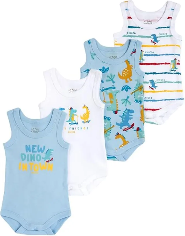 chicco-baby-body-rmellos-jungen-100-baumwolle-4er-pack image 1