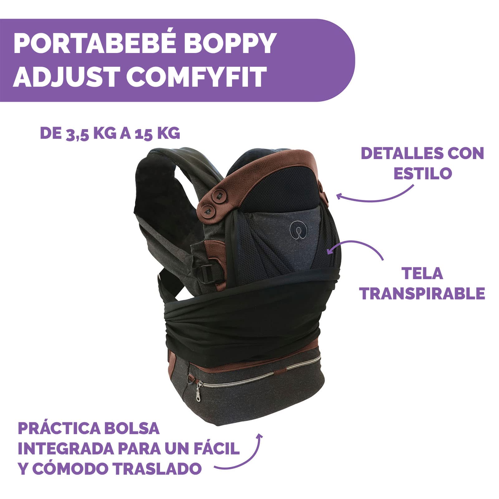 chicco-boppy-adjust-comfyfit-babytrage-schwarz-bis-15-kg image 2