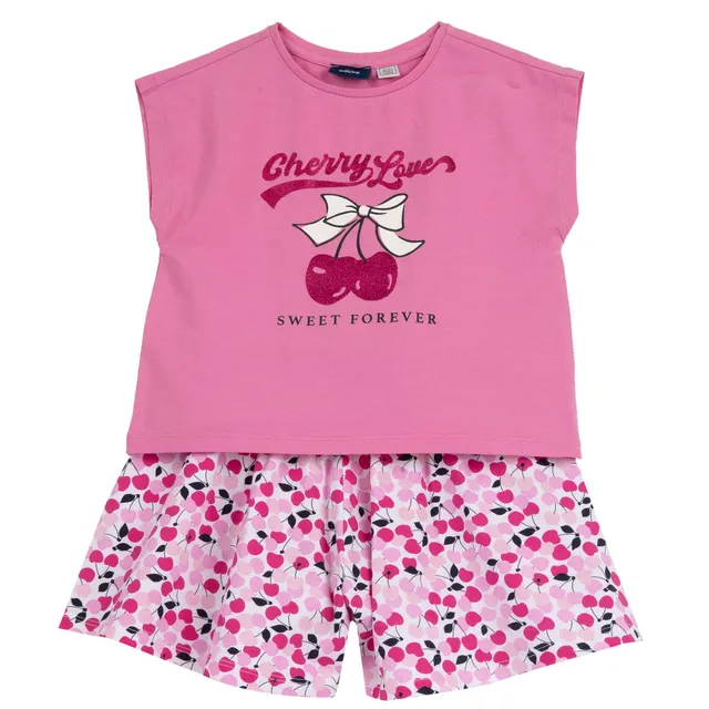 chicco-m-dchen-set-t-shirt-shorts-sommer-kinderkleidung image 1