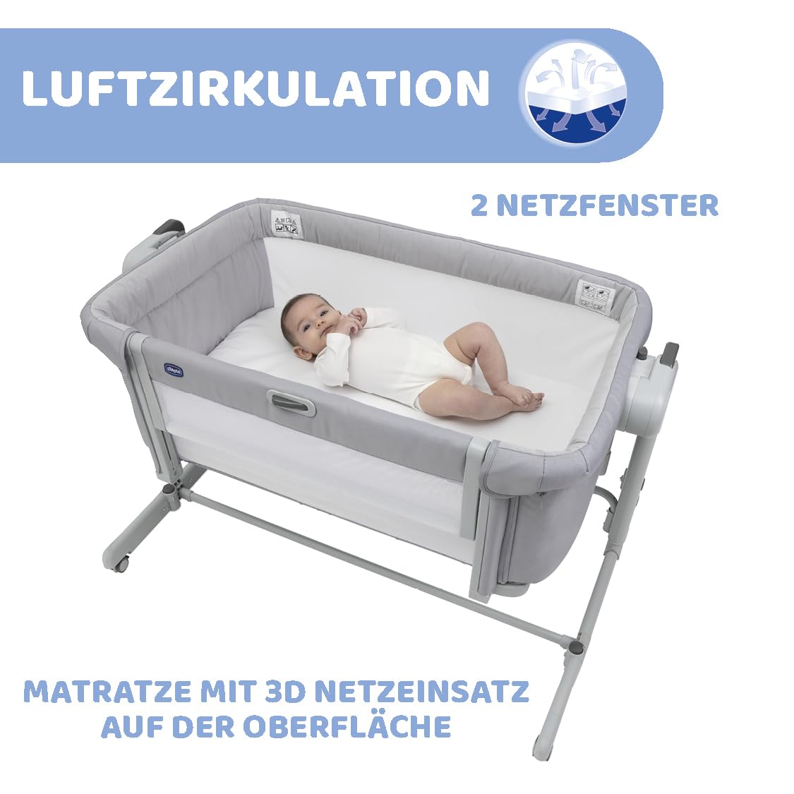 chicco-next2me-magic-evo-beistellbett-hellgrau-mit-matratze image 4
