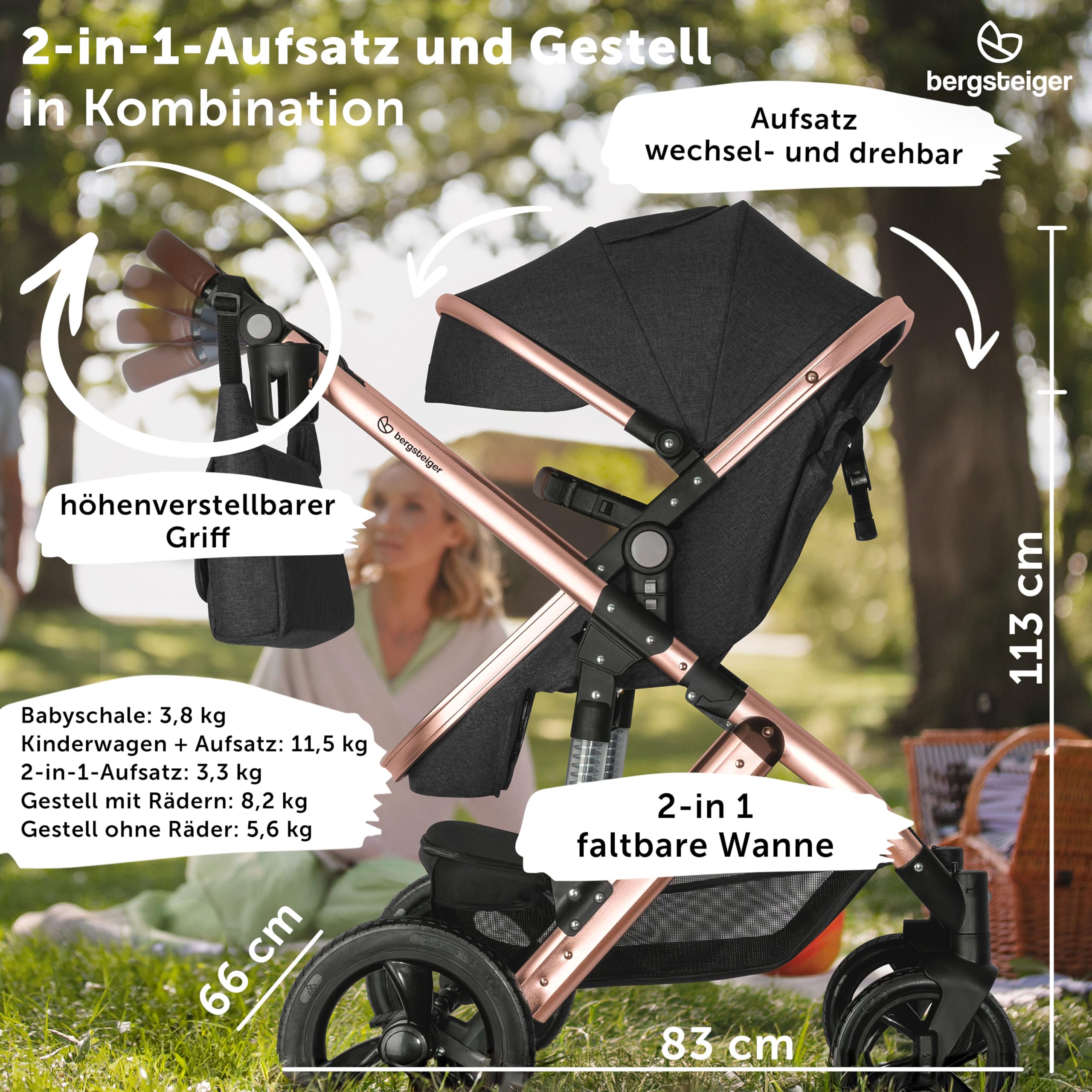 bergsteiger-nizza-kombikinderwagen-3-in-1-schwarz-10-tlg image 8
