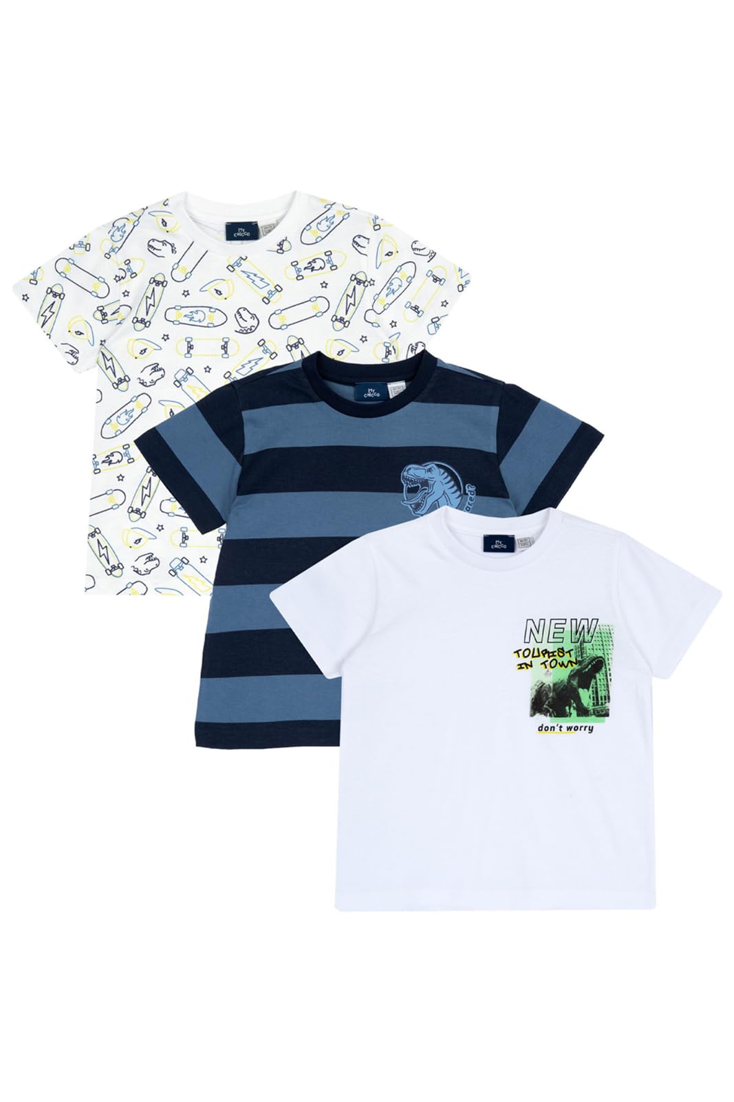 chicco-kinder-t-shirt-3er-set-kurzarm-wei-100-baumwolle image 1