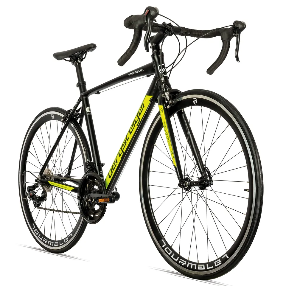 bergsteiger-tourmalet-28-zoll-rennrad-schwarz-gr-n-14-gang-alu image 1