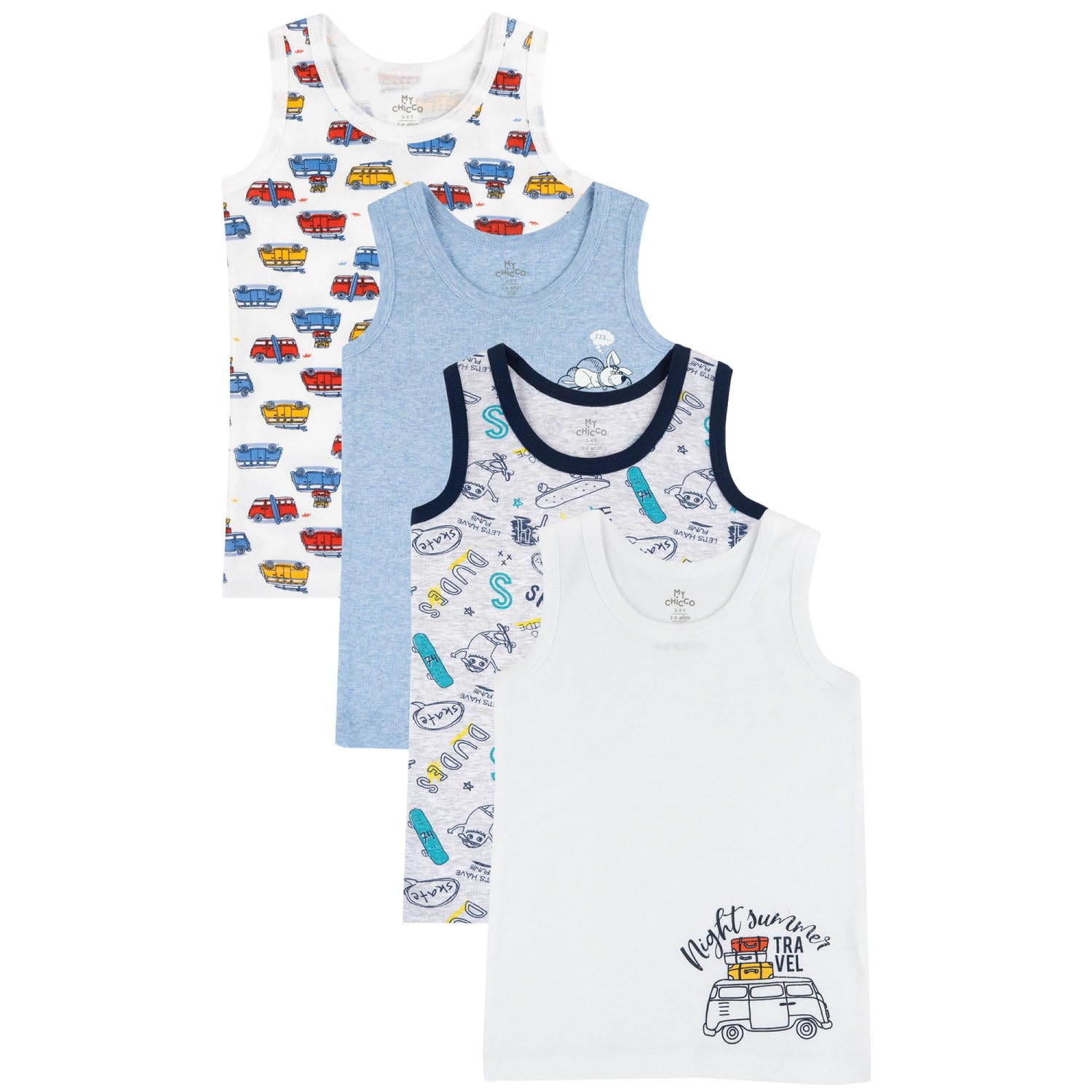 chicco-kinder-unterhemden-7-8-jahre-4er-set-baumwolle image 6